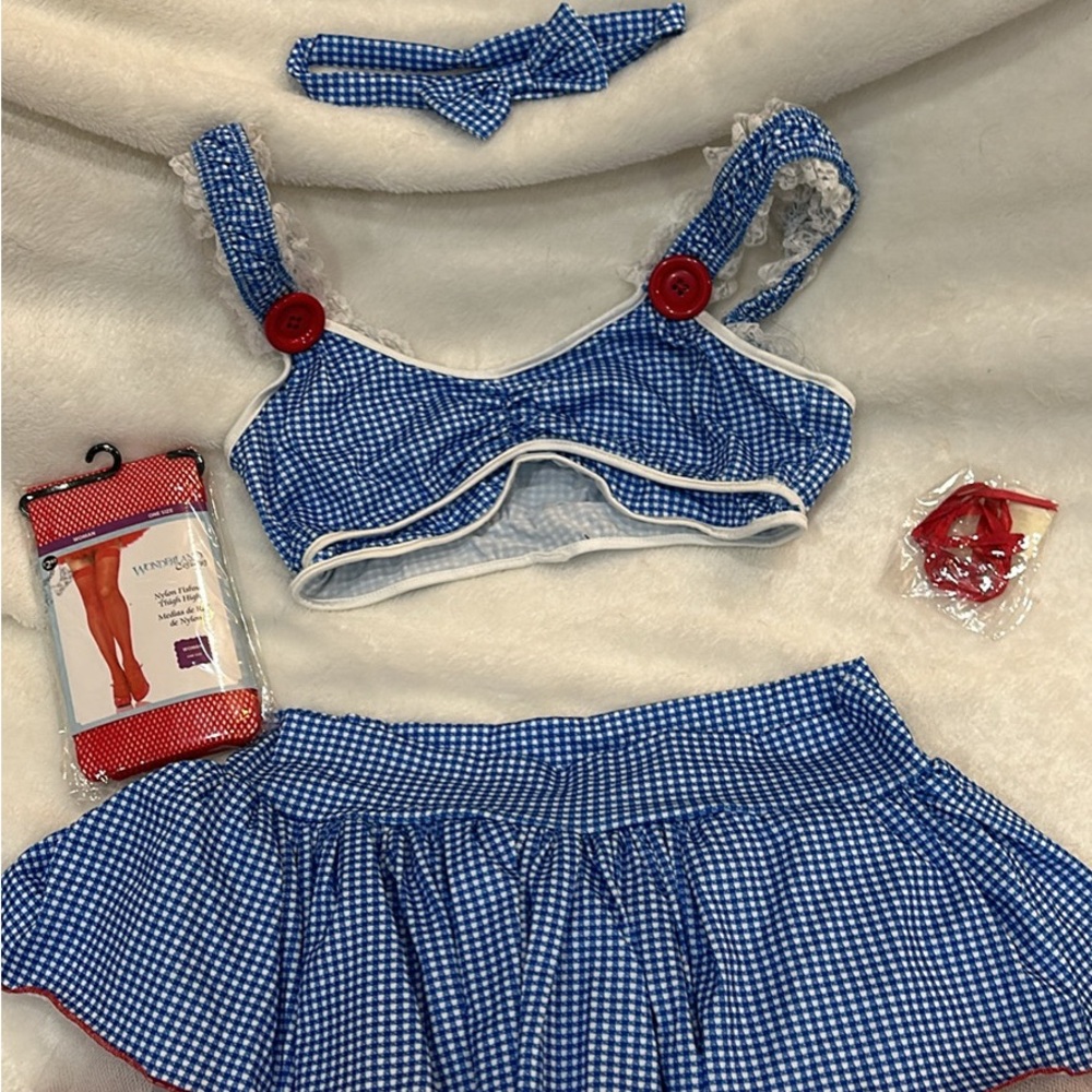 Blue Gingham Women's Costume Set